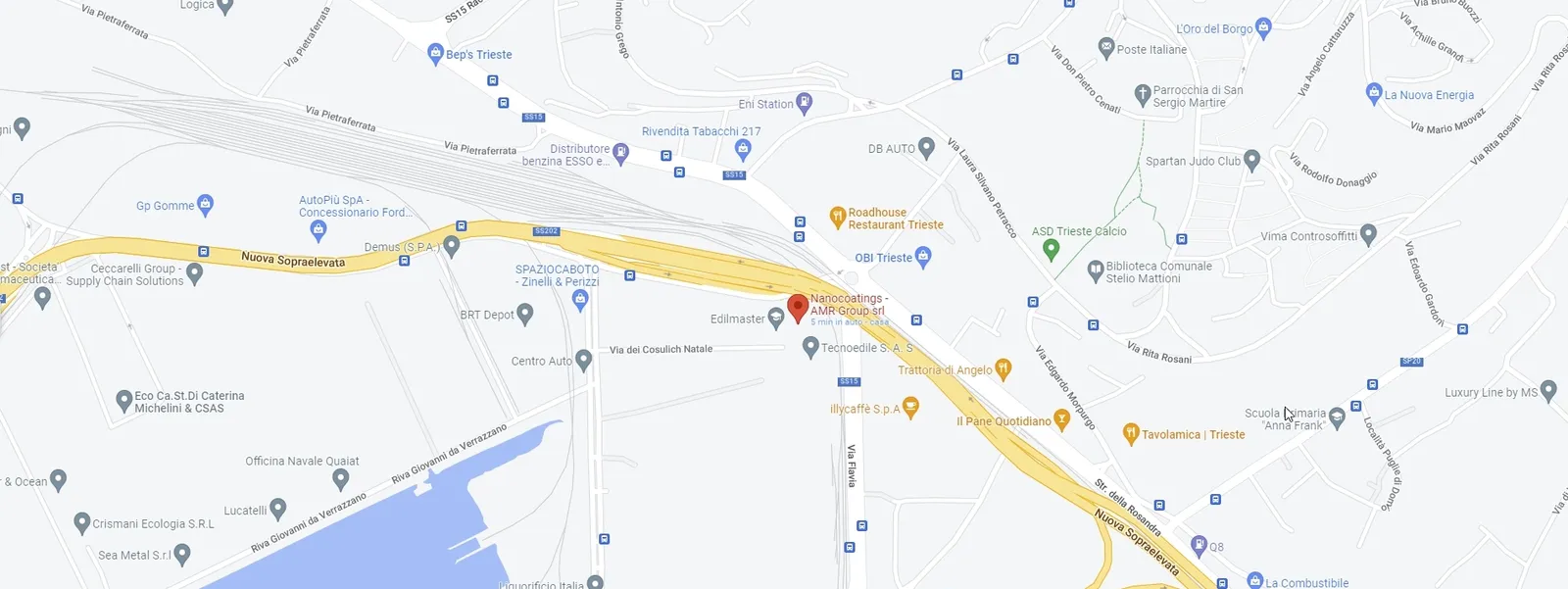 Mappa: sede NANOCOATINGS® in Via dei Cosulich 15, Trieste